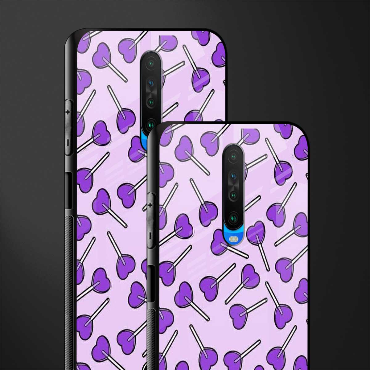 y2k hearts lollipop purple edition glass case for poco x2 image-2