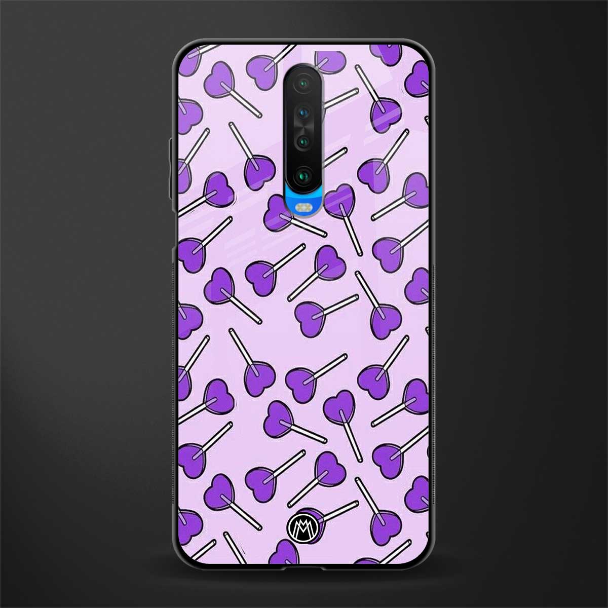 y2k hearts lollipop purple edition glass case for poco x2 image