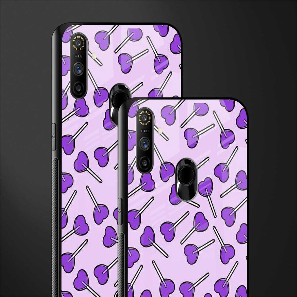 y2k hearts lollipop purple edition glass case for realme narzo 10a image-2
