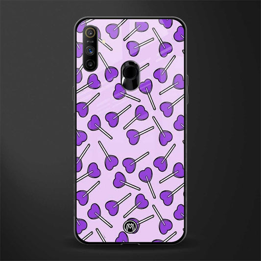 y2k hearts lollipop purple edition glass case for realme narzo 20a image