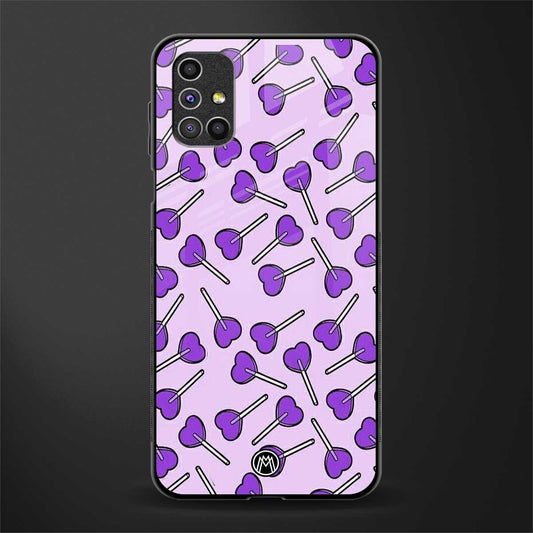y2k hearts lollipop purple edition glass case for samsung galaxy m51 image
