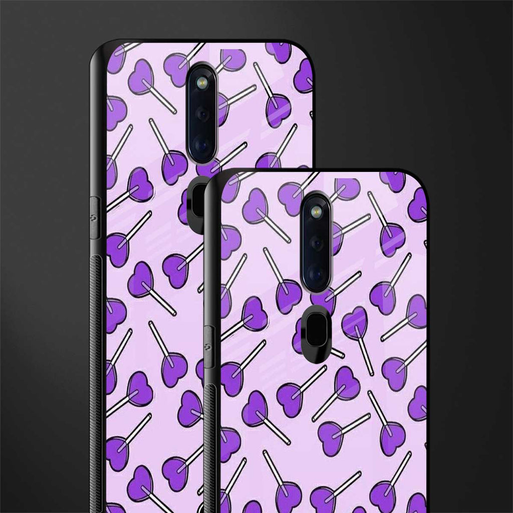 y2k hearts lollipop purple edition glass case for oppo f11 pro image-2