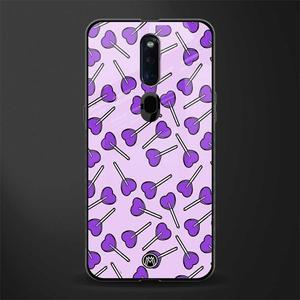 y2k hearts lollipop purple edition glass case for oppo f11 pro image