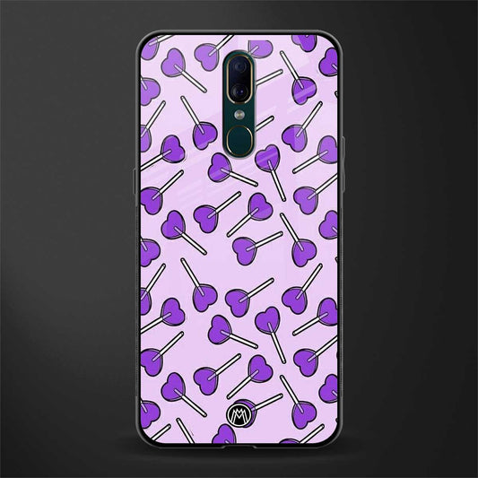 y2k hearts lollipop purple edition glass case for oppo f11 image