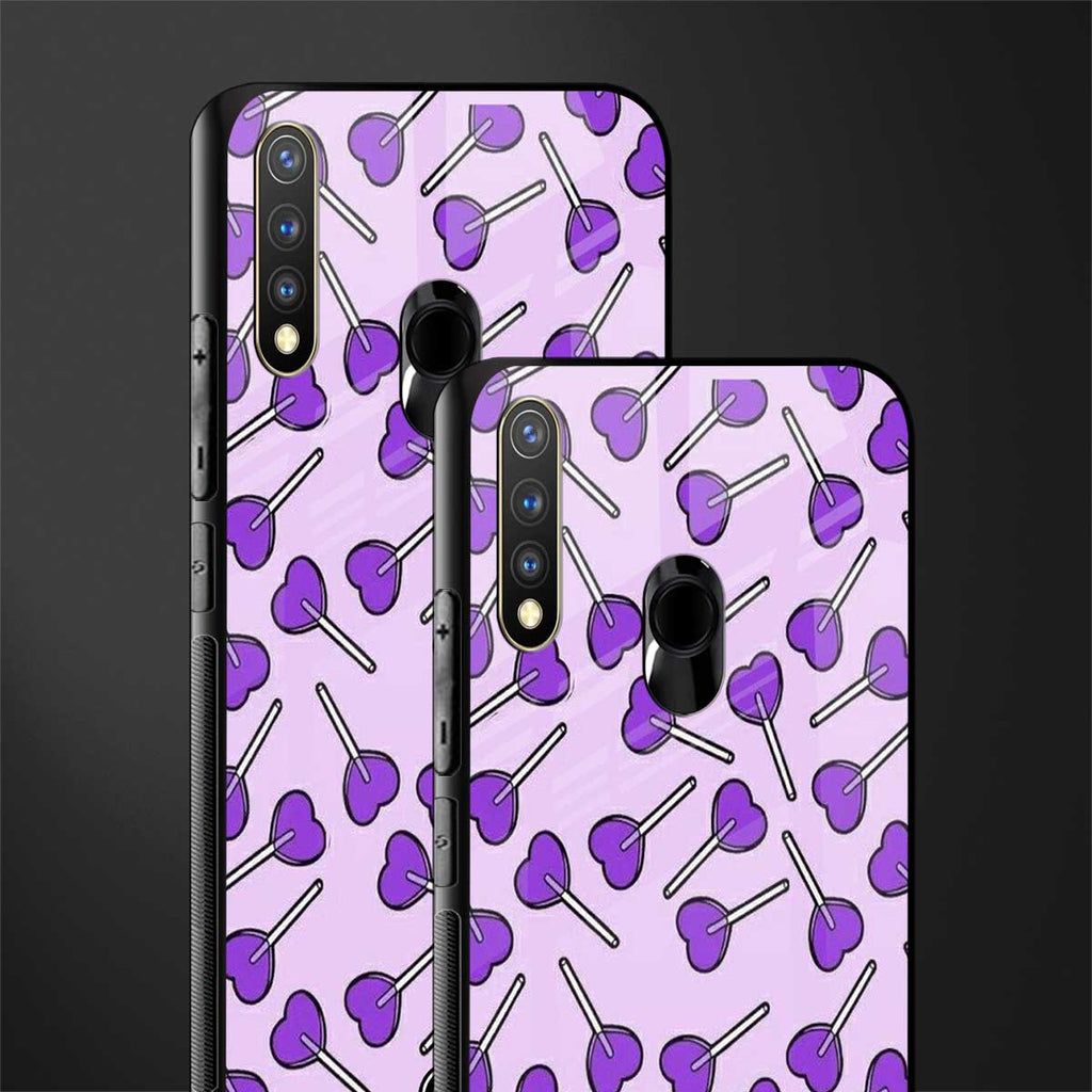 y2k hearts lollipop purple edition glass case for vivo u20 image-2