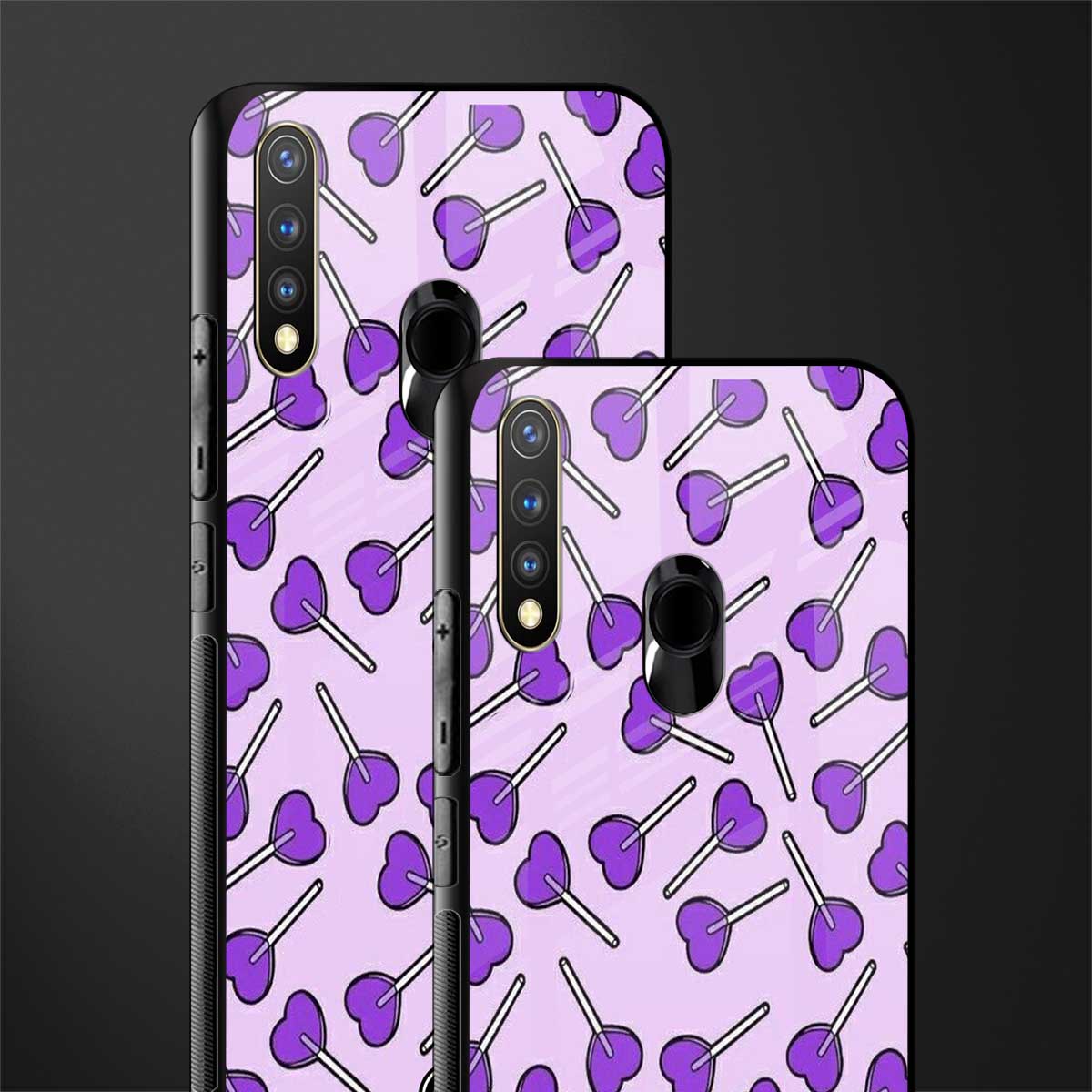 y2k hearts lollipop purple edition glass case for vivo u20 image-2