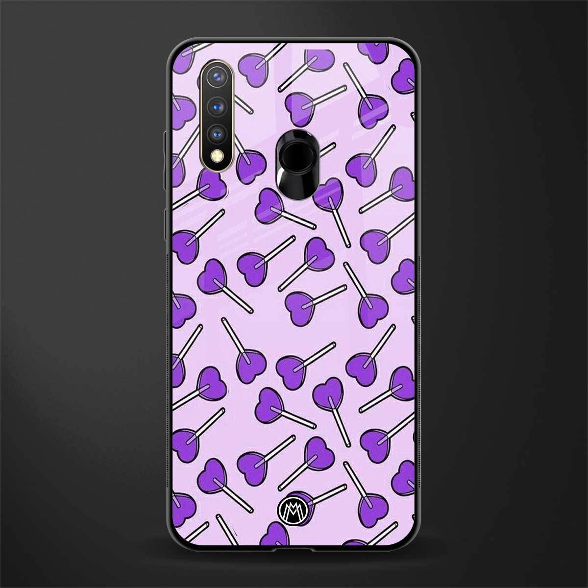 y2k hearts lollipop purple edition glass case for vivo y19 image