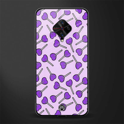 y2k hearts lollipop purple edition glass case for vivo s1 pro image