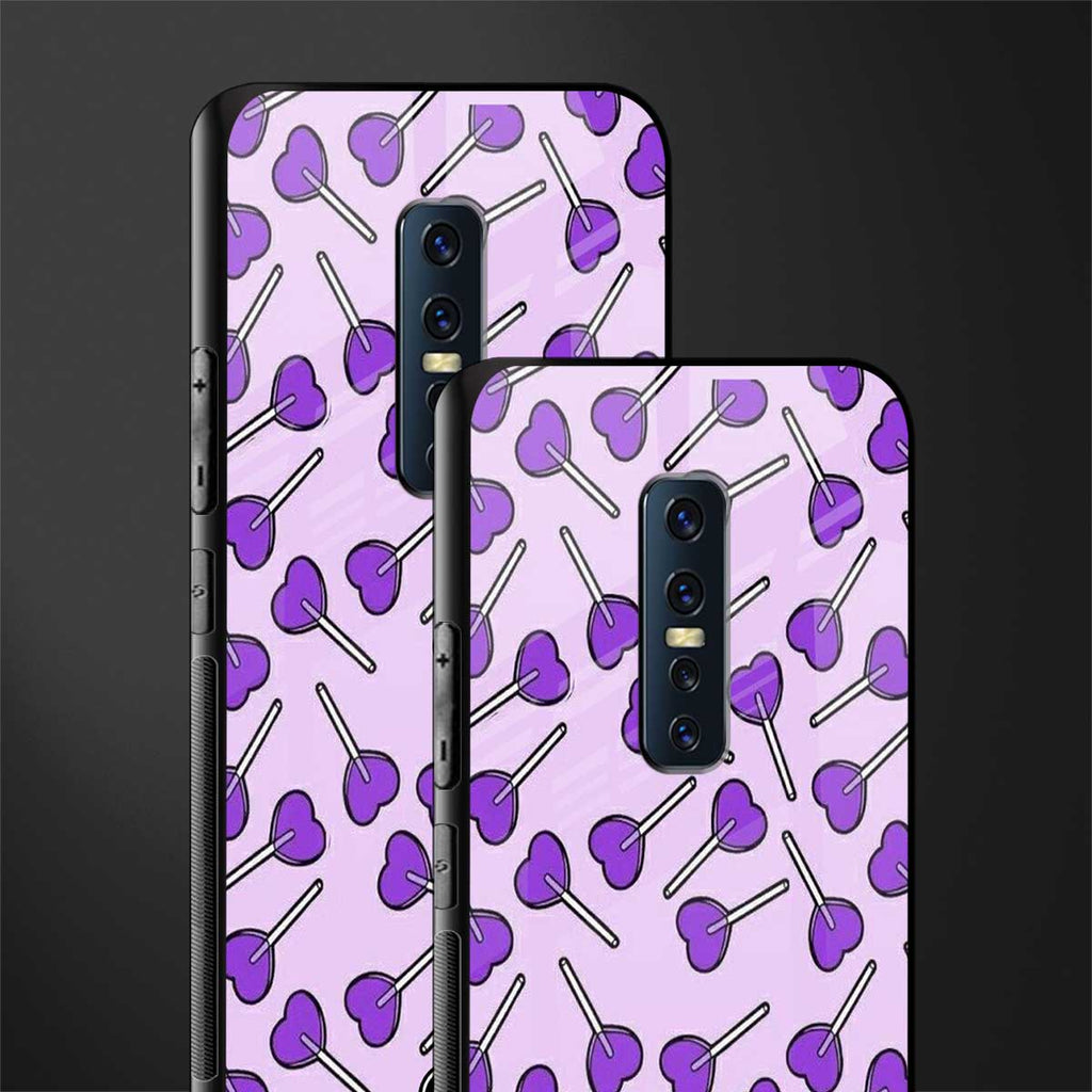 y2k hearts lollipop purple edition glass case for vivo v17 pro image-2