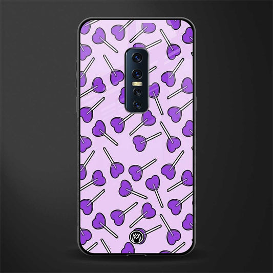 y2k hearts lollipop purple edition glass case for vivo v17 pro image
