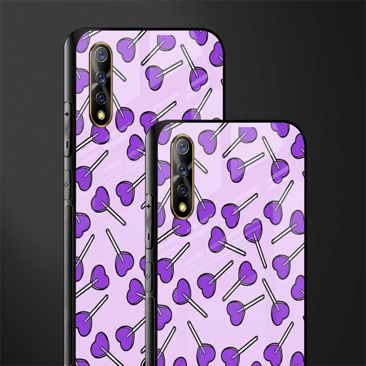y2k hearts lollipop purple edition glass case for vivo s1 image-2
