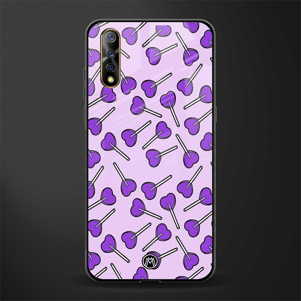 y2k hearts lollipop purple edition glass case for vivo s1 image
