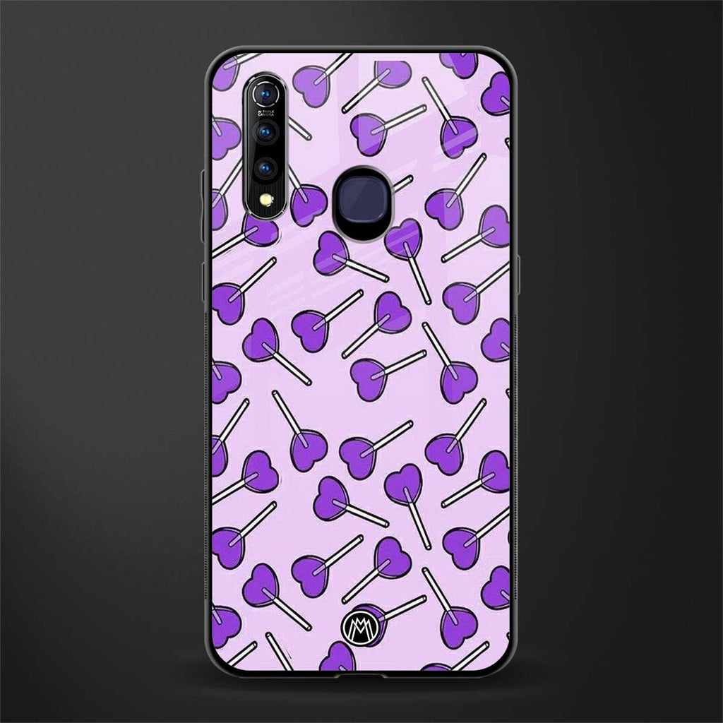 y2k hearts lollipop purple edition glass case for vivo z1 pro image
