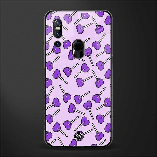 y2k hearts lollipop purple edition glass case for vivo v15 image