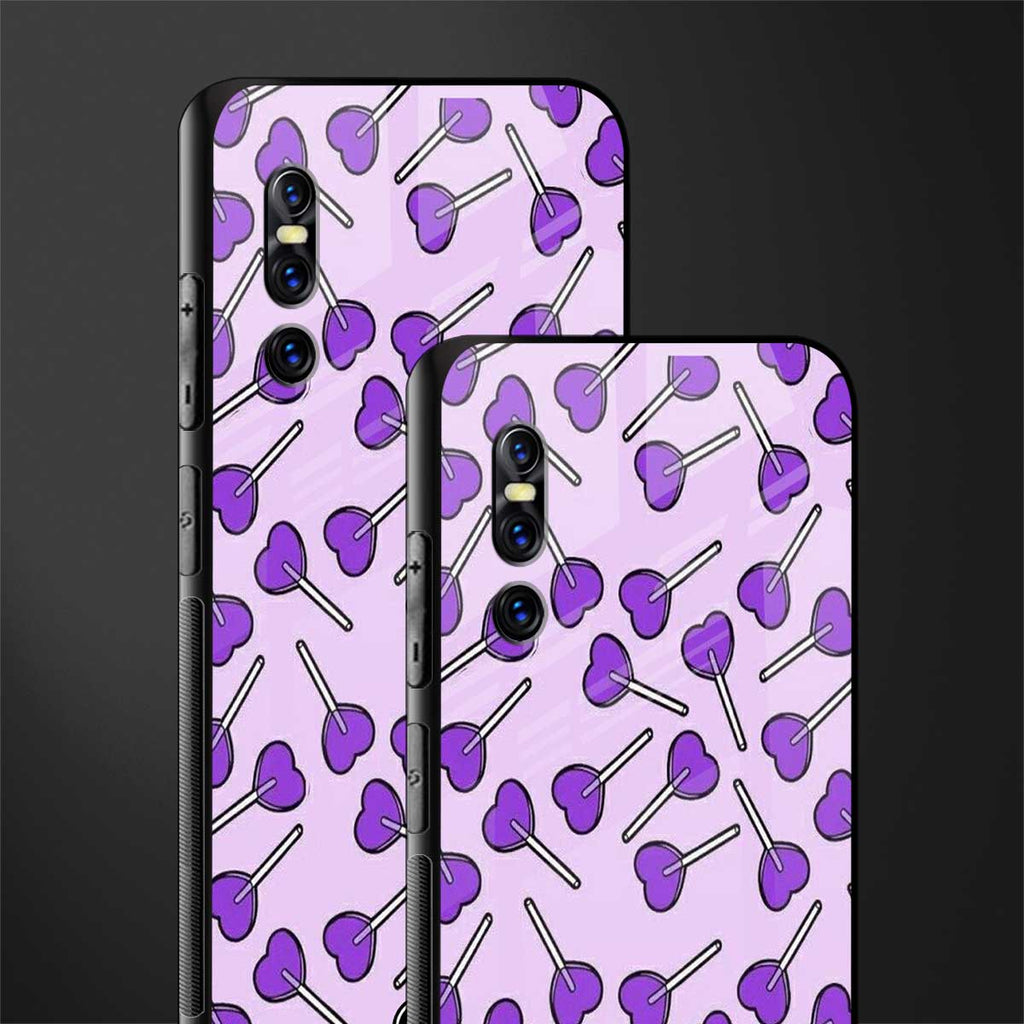 y2k hearts lollipop purple edition glass case for vivo v15 pro image-2