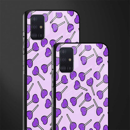 y2k hearts lollipop purple edition glass case for samsung galaxy a71 image-2