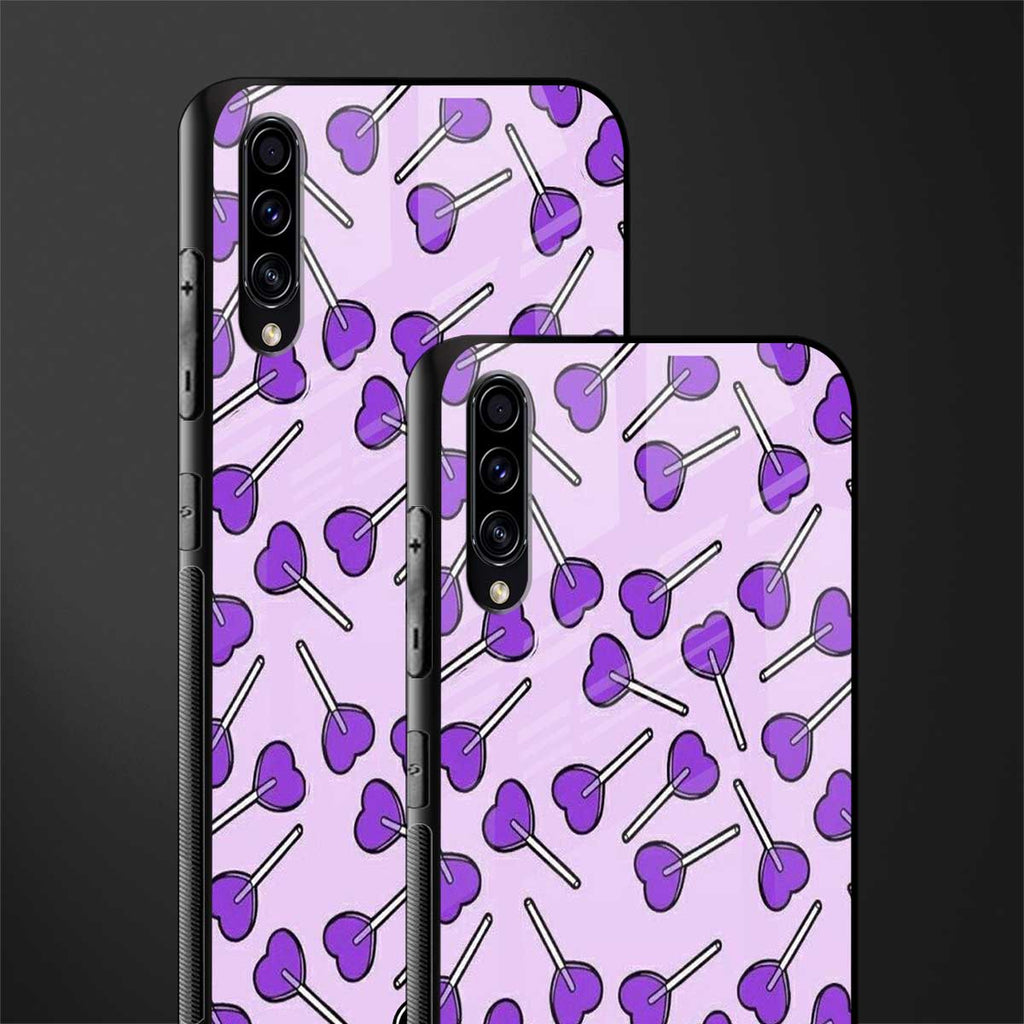 y2k hearts lollipop purple edition glass case for samsung galaxy a50s image-2