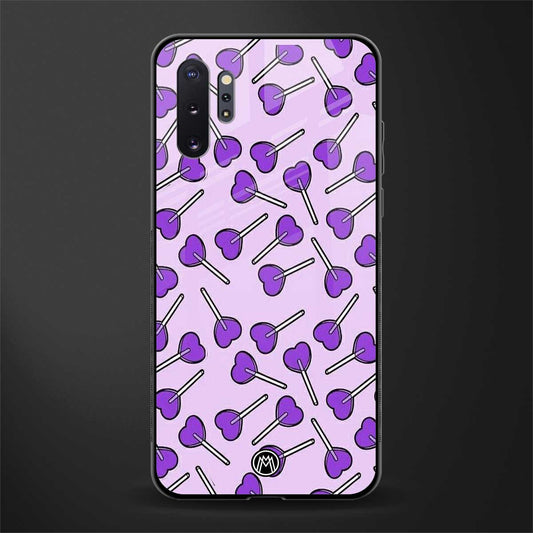 y2k hearts lollipop purple edition glass case for samsung galaxy note 10 plus image