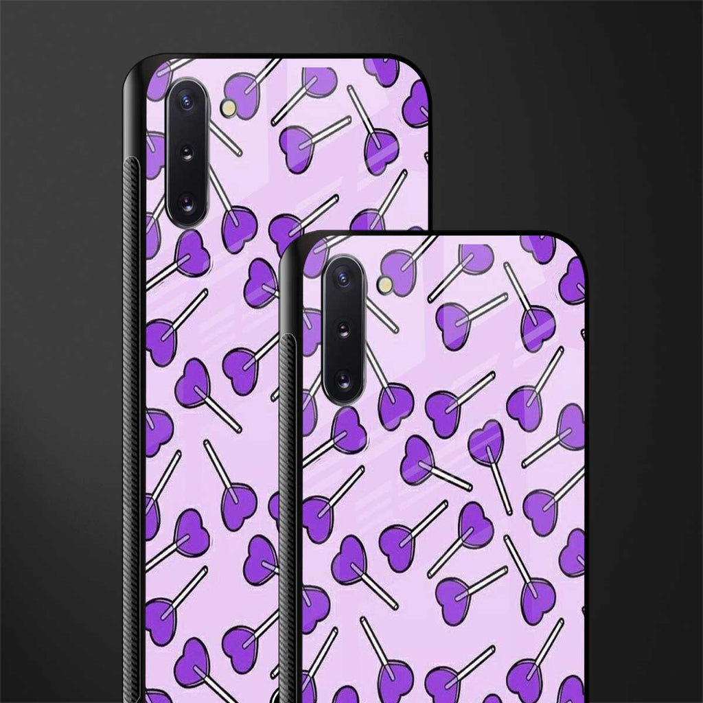 y2k hearts lollipop purple edition glass case for samsung galaxy note 10 image-2