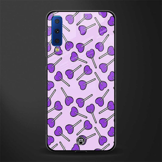 y2k hearts lollipop purple edition glass case for samsung galaxy a7 2018 image