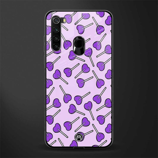 y2k hearts lollipop purple edition glass case for redmi note 8 image