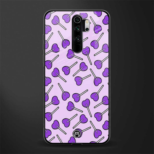 y2k hearts lollipop purple edition glass case for redmi note 8 pro image