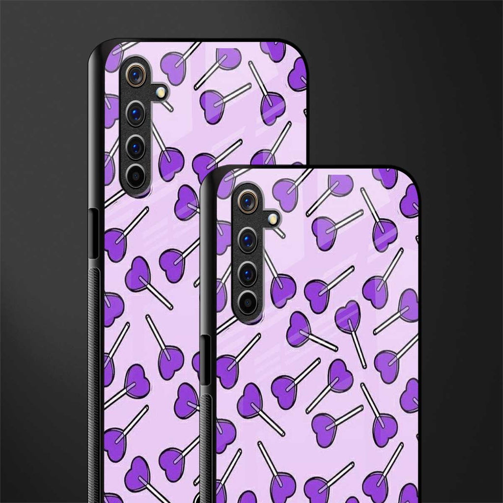 y2k hearts lollipop purple edition glass case for realme 6i image-2