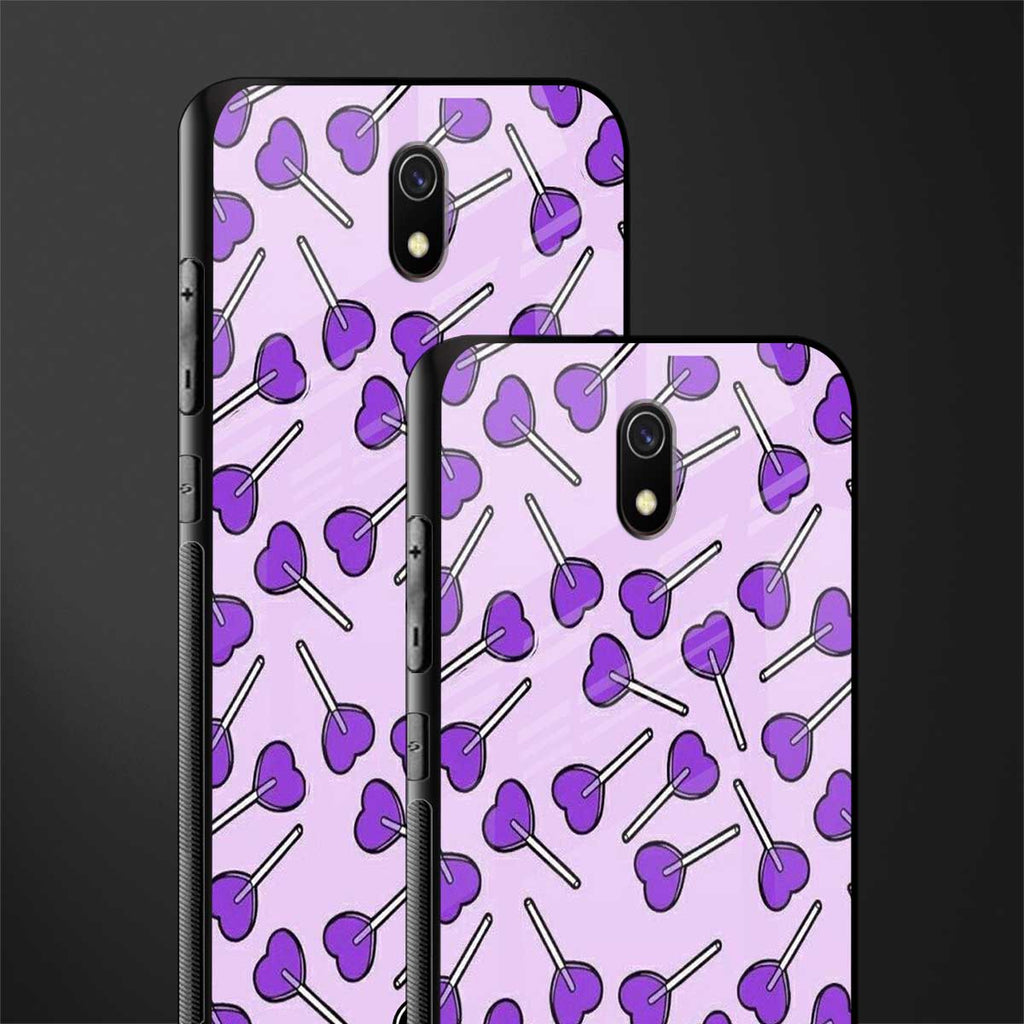 y2k hearts lollipop purple edition glass case for redmi 8a image-2