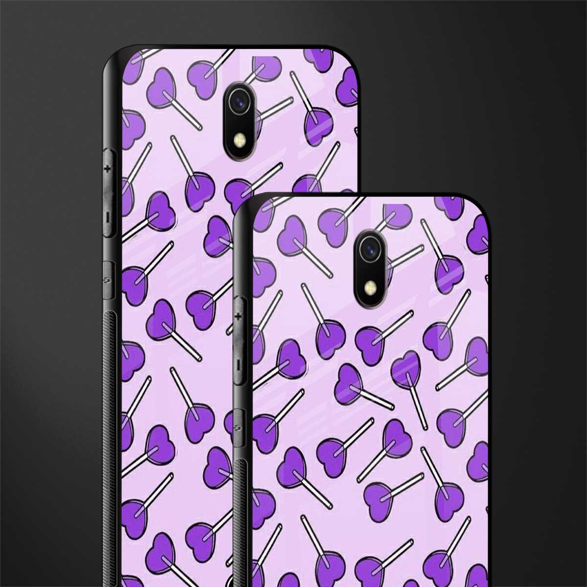 y2k hearts lollipop purple edition glass case for redmi 8a image-2