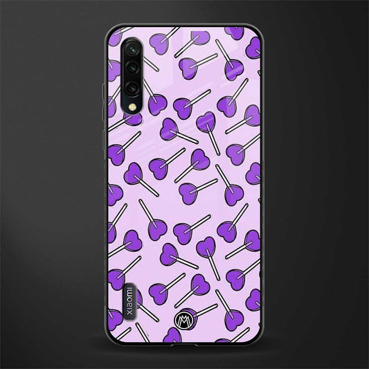 y2k hearts lollipop purple edition glass case for mi a3 redmi a3 image