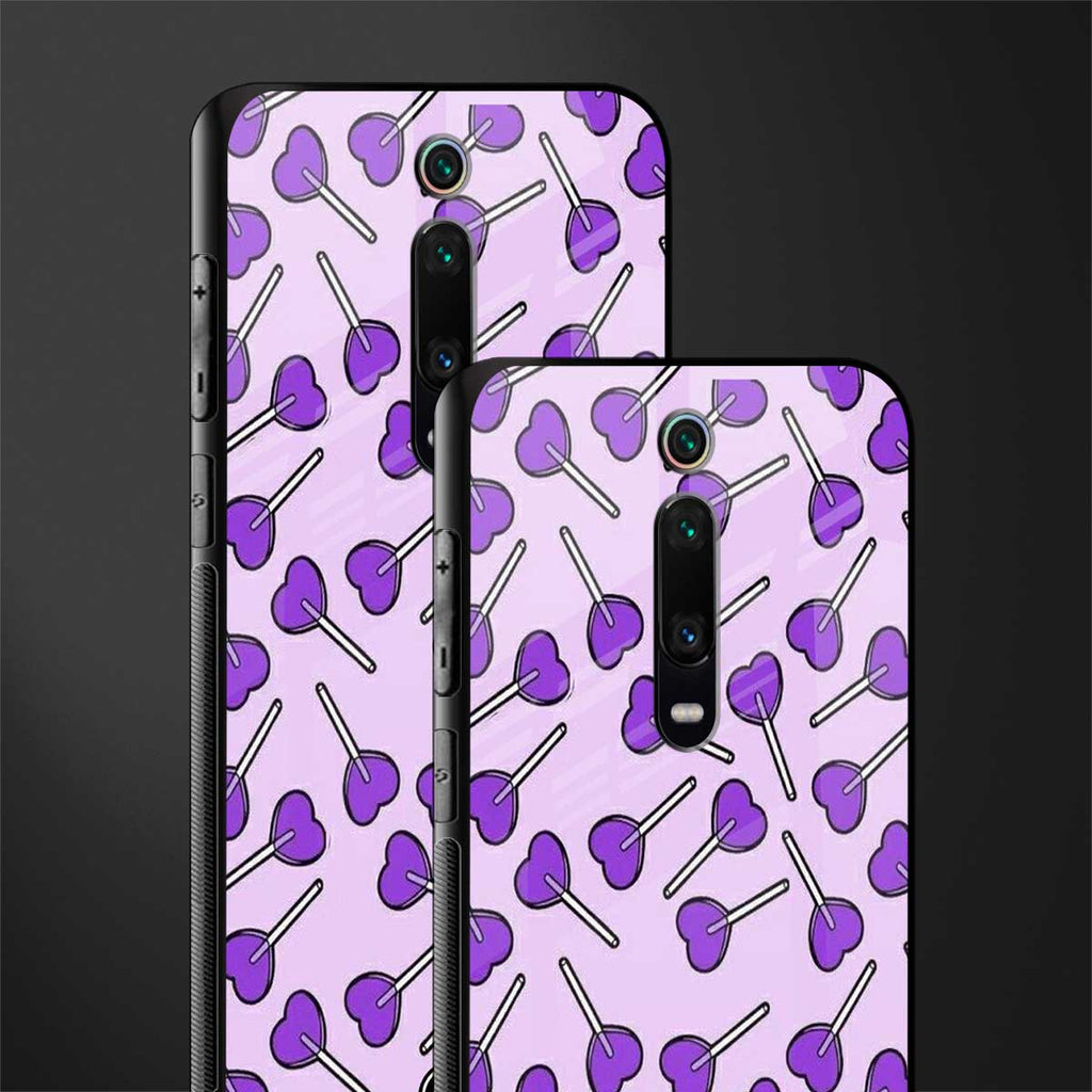 y2k hearts lollipop purple edition glass case for redmi k20 image-2