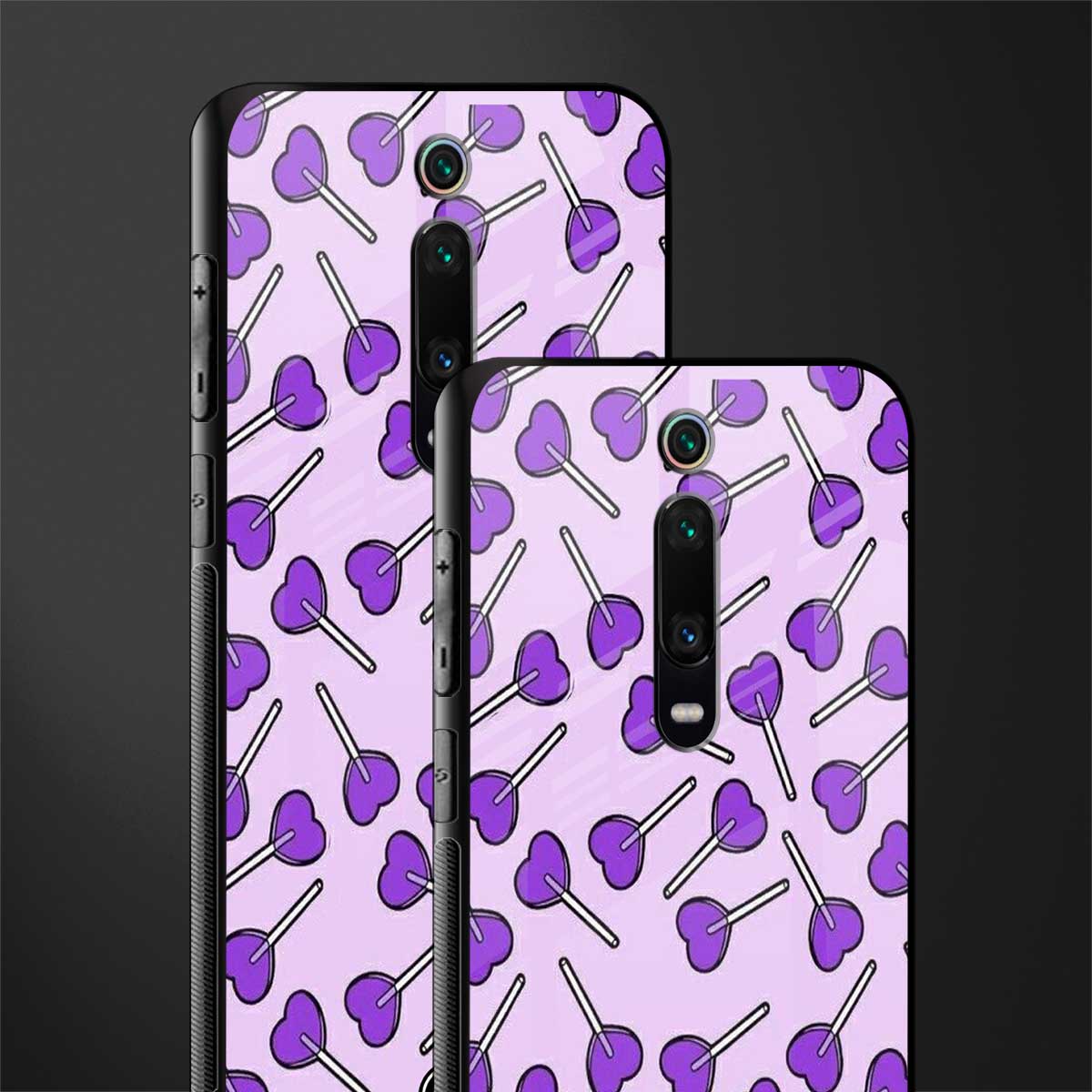y2k hearts lollipop purple edition glass case for redmi k20 image-2