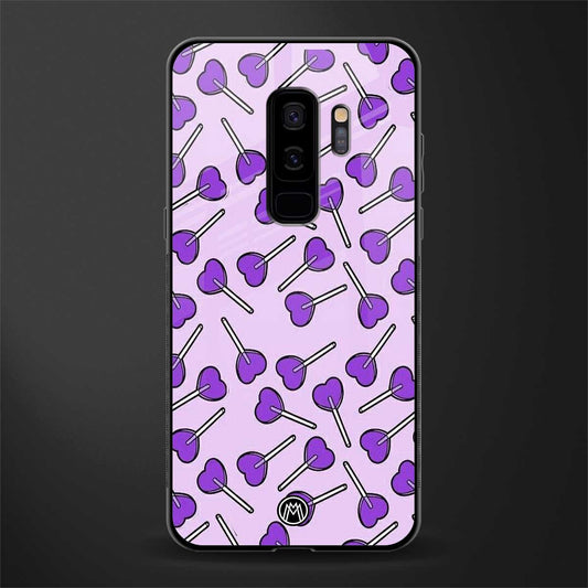 y2k hearts lollipop purple edition glass case for samsung galaxy s9 plus image