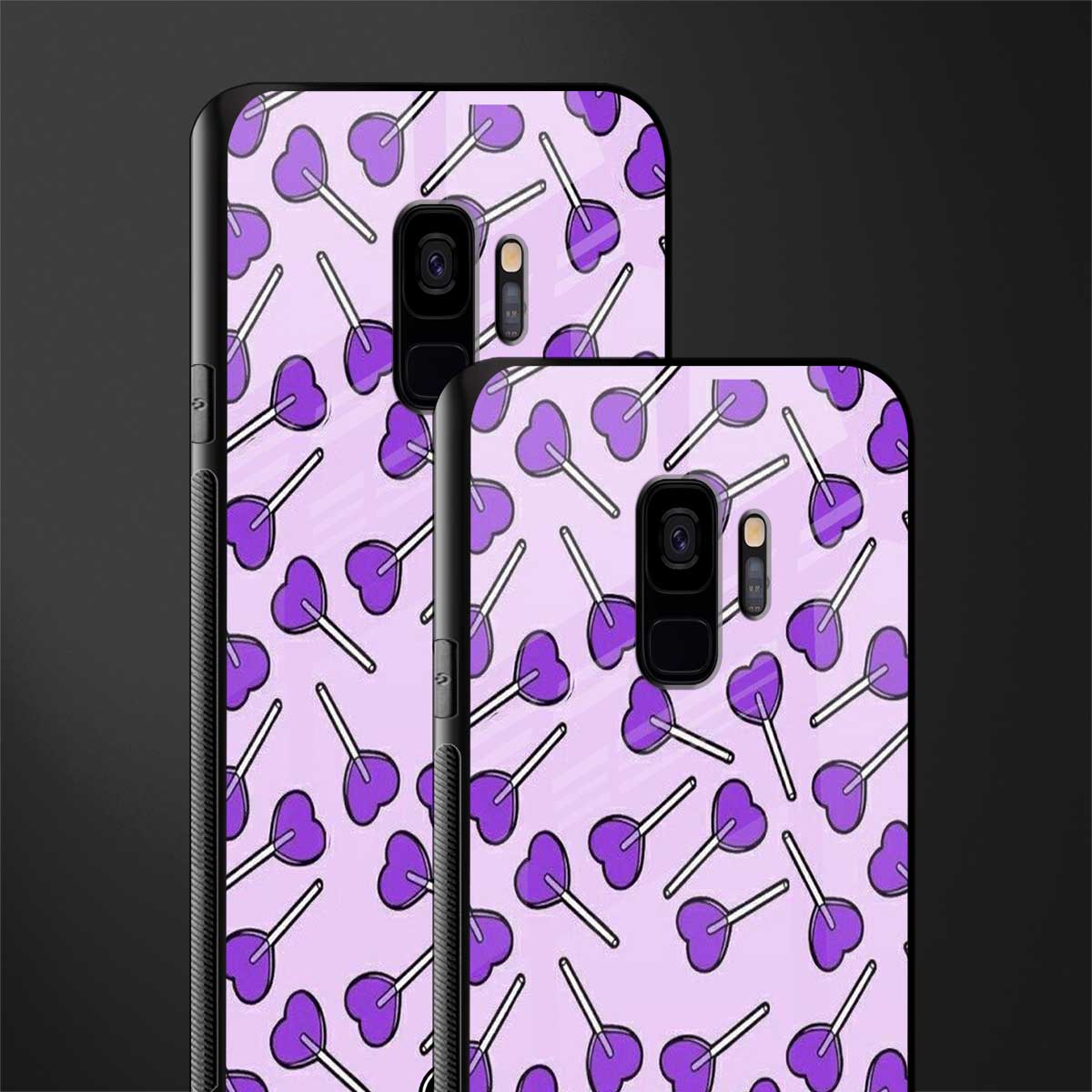 y2k hearts lollipop purple edition glass case for samsung galaxy s9 image-2