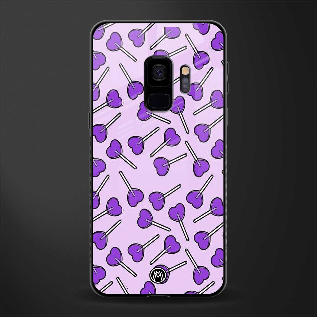 y2k hearts lollipop purple edition glass case for samsung galaxy s9 image