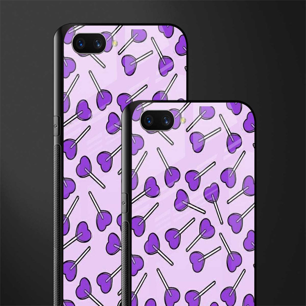 y2k hearts lollipop purple edition glass case for realme c1 image-2