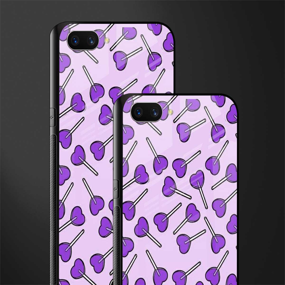 y2k hearts lollipop purple edition glass case for realme c1 image-2