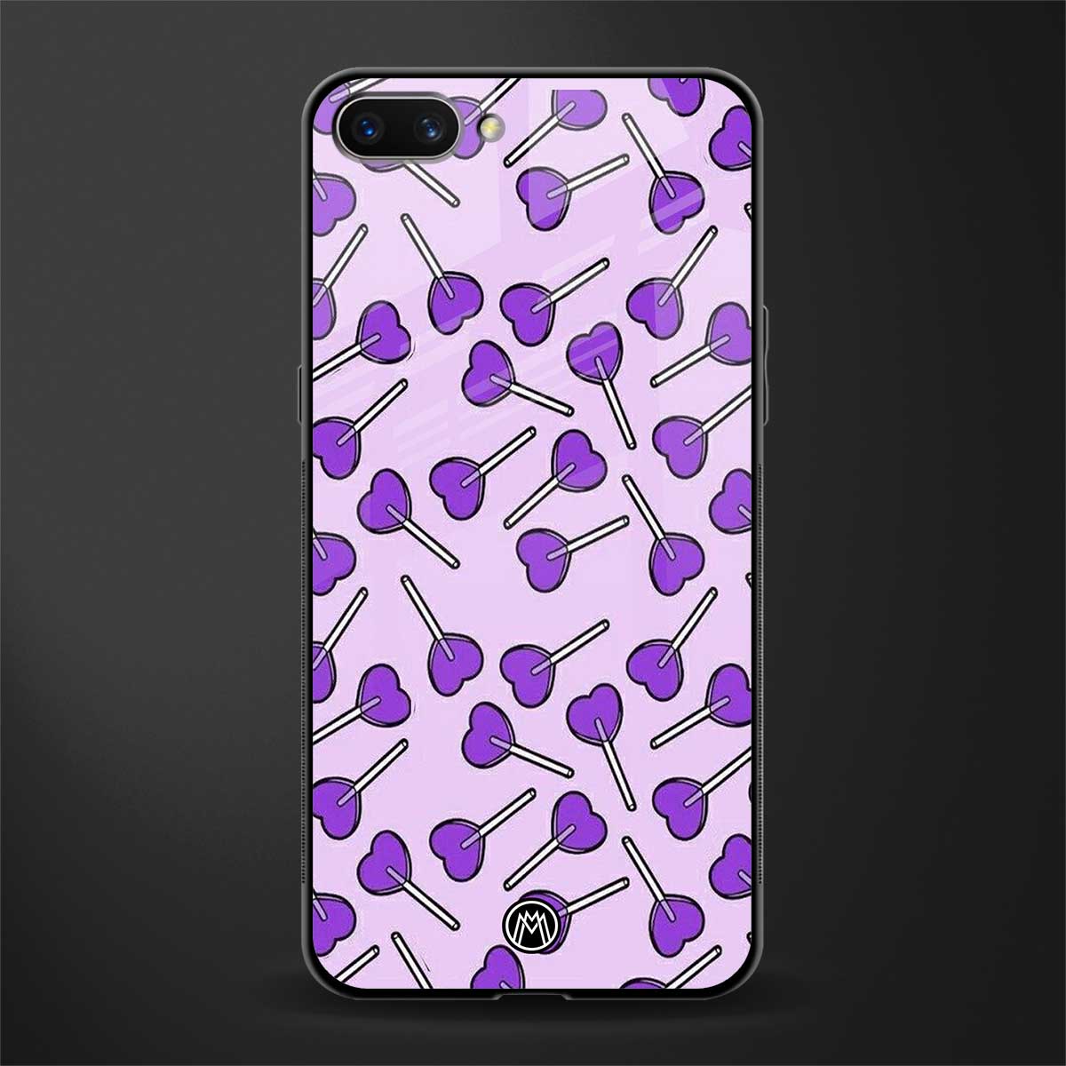 y2k hearts lollipop purple edition glass case for realme c1 image