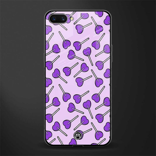 y2k hearts lollipop purple edition glass case for realme c1 image