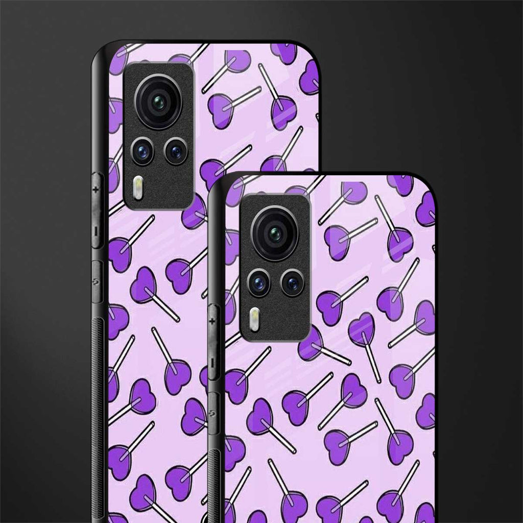 y2k hearts lollipop purple edition glass case for vivo x60 pro image-2