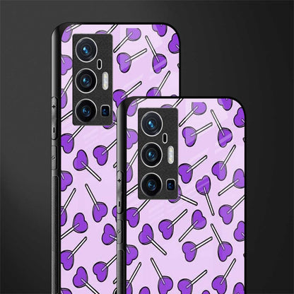 y2k hearts lollipop purple edition glass case for vivo x70 pro plus image-2
