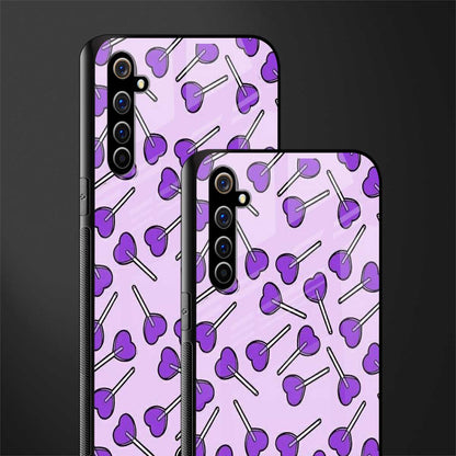 y2k hearts lollipop purple edition glass case for realme x50 pro image-2