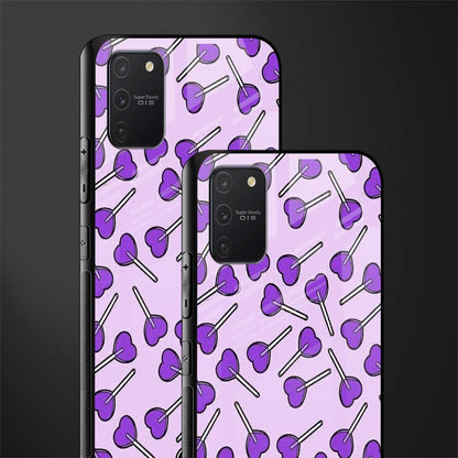y2k hearts lollipop purple edition glass case for samsung galaxy a91 image-2