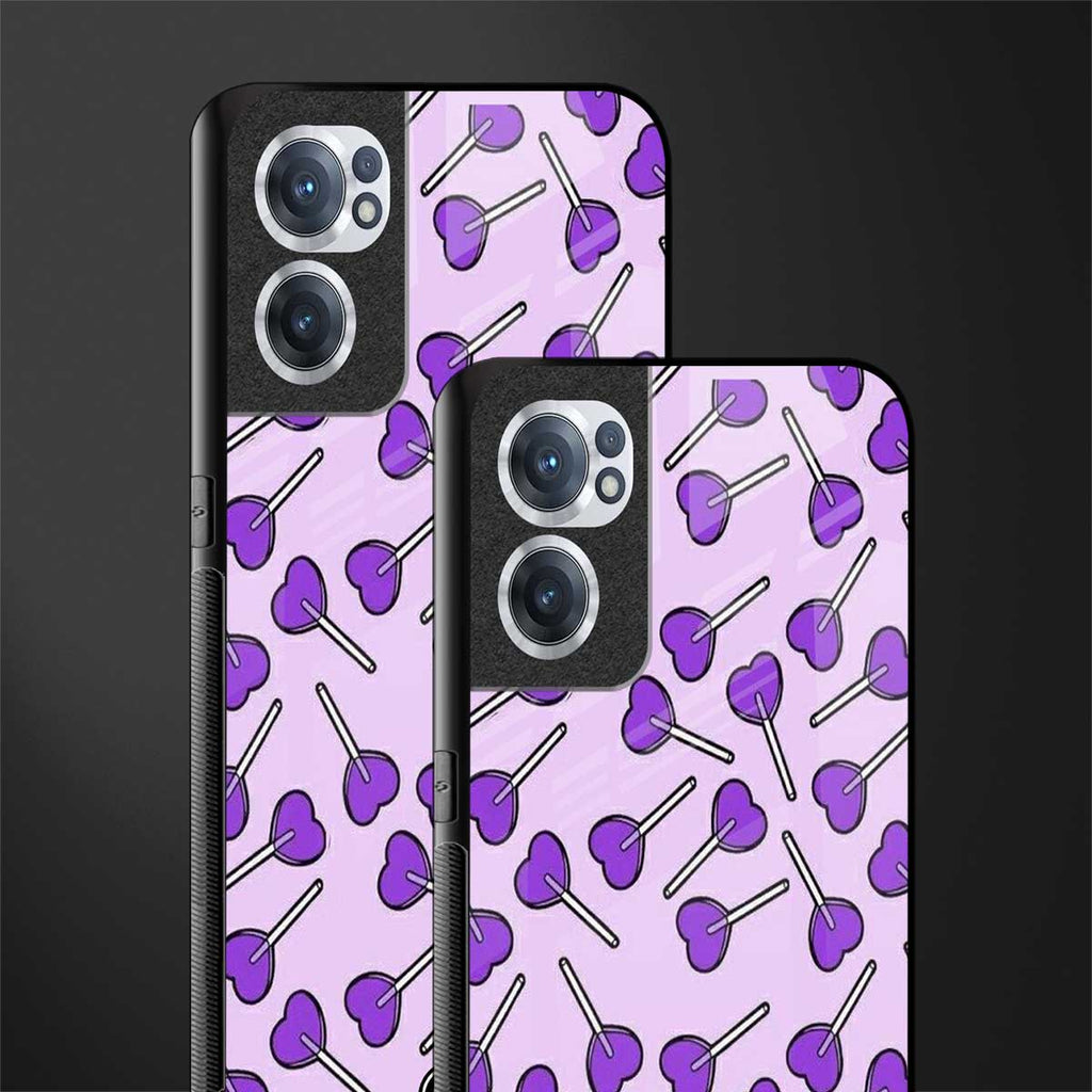 y2k hearts lollipop purple edition glass case for oneplus nord ce 2 5g image-2