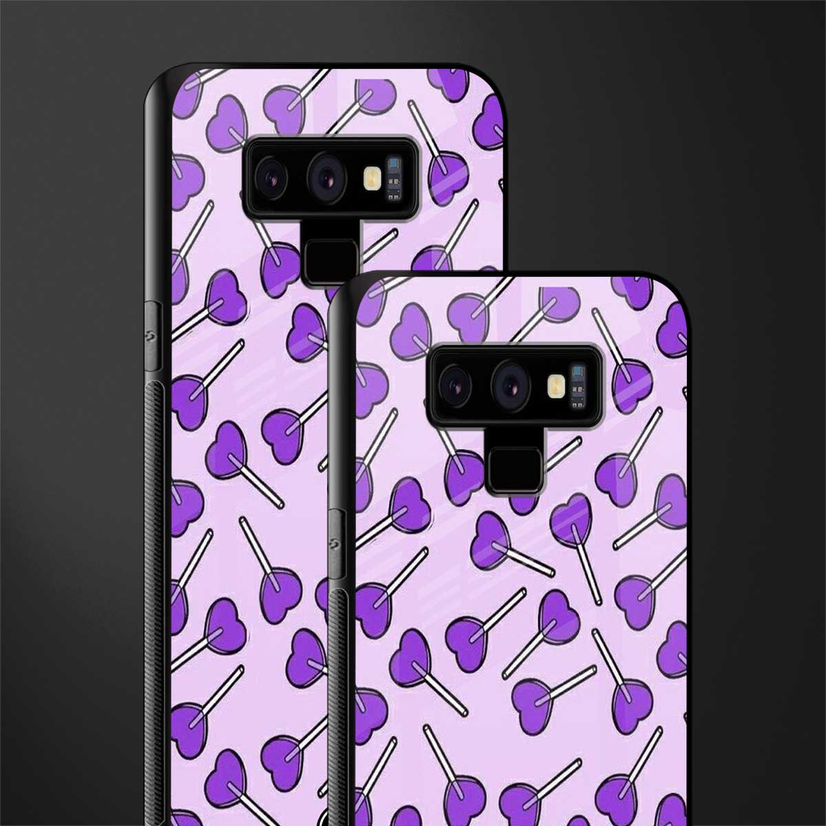 y2k hearts lollipop purple edition glass case for samsung galaxy note 9 image-2