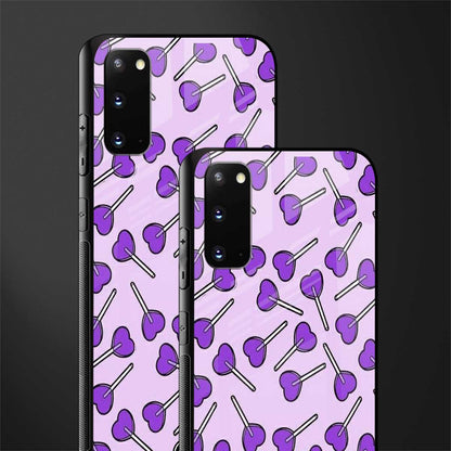 y2k hearts lollipop purple edition glass case for samsung galaxy s20 image-2