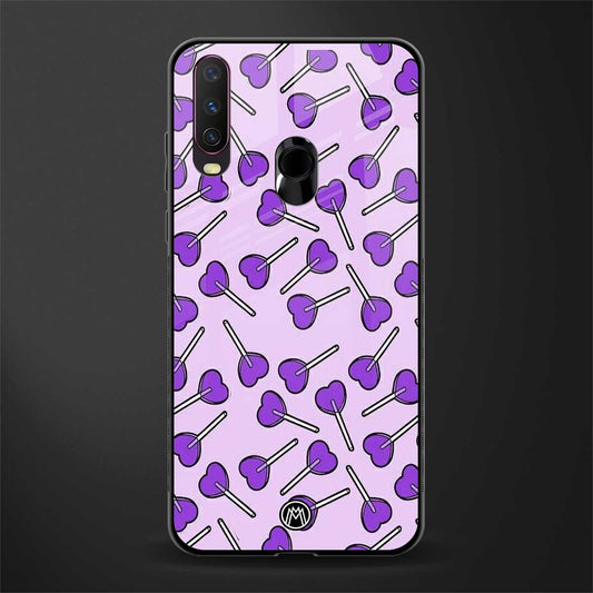 y2k hearts lollipop purple edition glass case for vivo y15 image