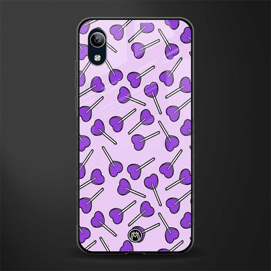 y2k hearts lollipop purple edition glass case for vivo y90 image