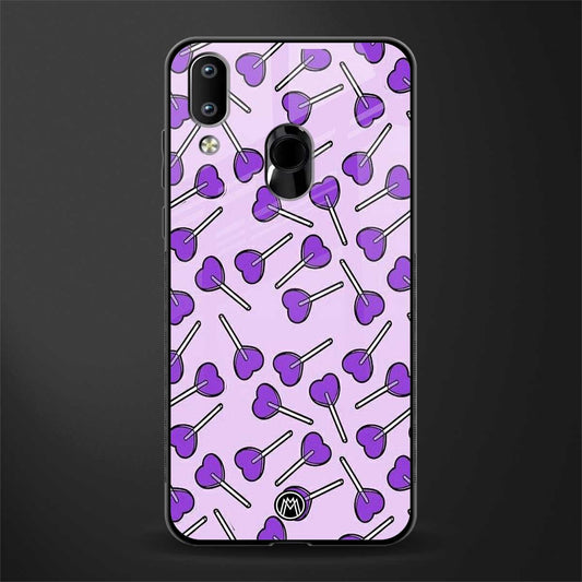 y2k hearts lollipop purple edition glass case for vivo y91 image