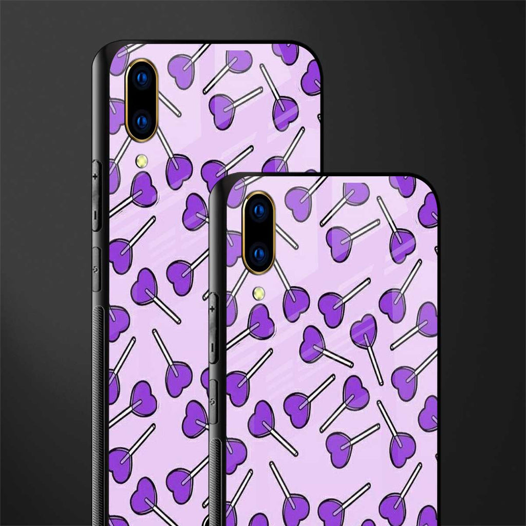 y2k hearts lollipop purple edition glass case for vivo v11 pro image-2